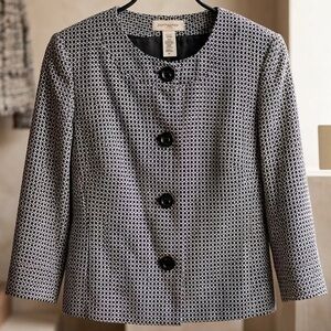 Covington Black and White Patterned Blazer